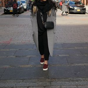 Boohoo Gray Fur Coat Coat